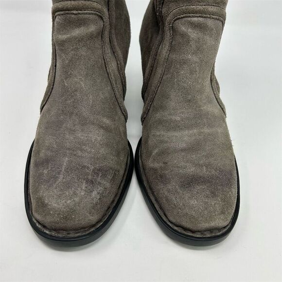 Born Women's Abby Gray Ankle Booties Size 8M Casual Zip Block Heel Fall - Picture 6 of 13